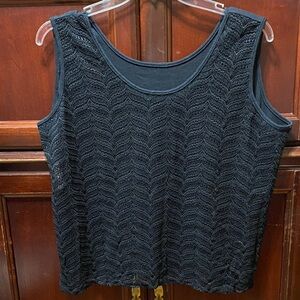 Jais intimate Vintage plus size 2X Black Lace Women's tank Top